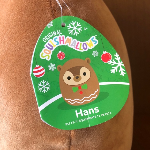 🎄12” Holiday Hans Squishmallow ✨NWT✨ Gingerbread Hedgehog Christmas Plushie - Picture 3 of 5